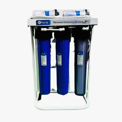 Kpure 200GPD RO Water Purifier with 5-stage filtration, dual 100 GPD membranes, 40 liters reserve capacity, compact design, and chlorine-free great-tasting water for home and office use.